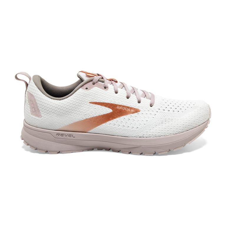 Brooks Revel 4 Road Running Shoes - Women's - White/Hushed Violet/Copper (96210-YKXC)